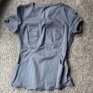 Jaanuu Gray Fitted Short Sleeve Blouse